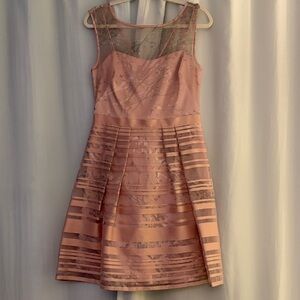 Kay‎ Unger Blush Lace Midi Dress, size 8